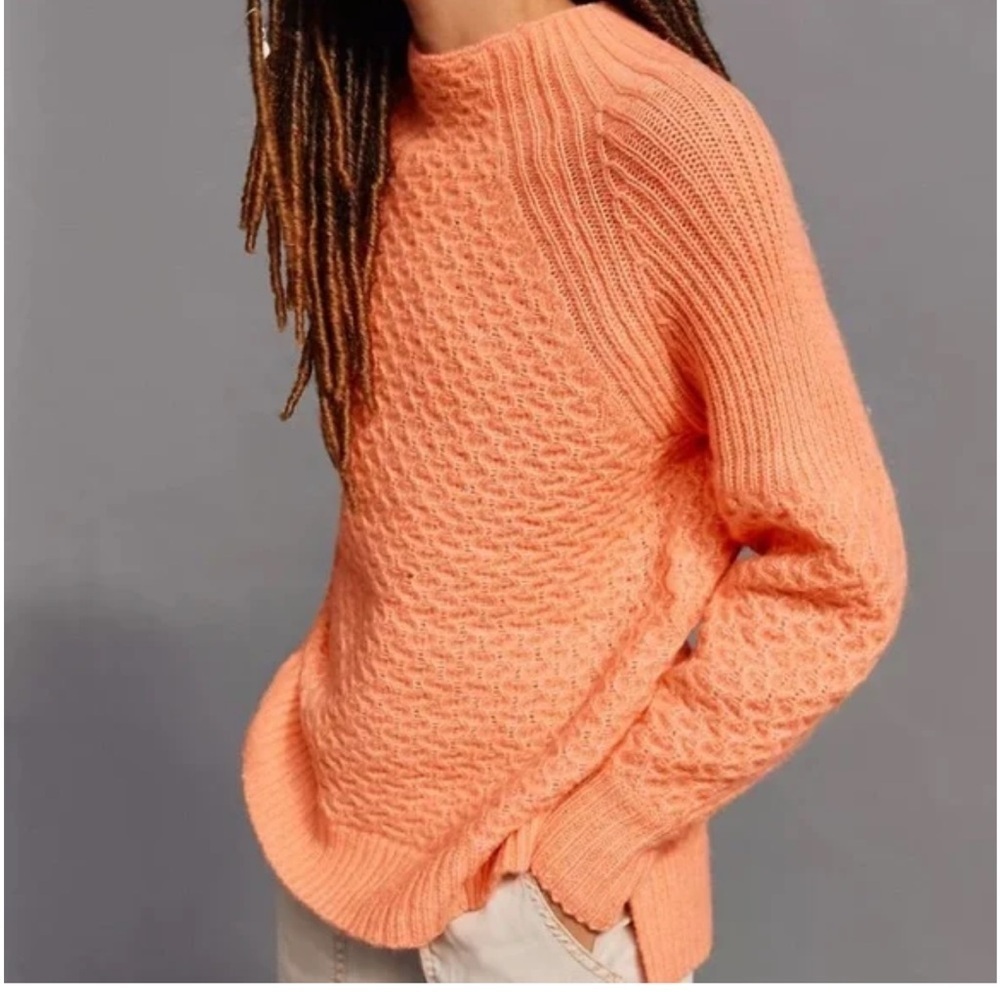 Anthropologie Bia Oversized Mock Neck Knit Sweater acrylic/alpaca